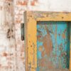 Original Wooden Yellow/Blue Door on Iron Stand - Image 3