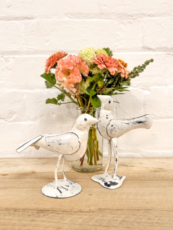 Set 2 Iron Love Doves – Winter White